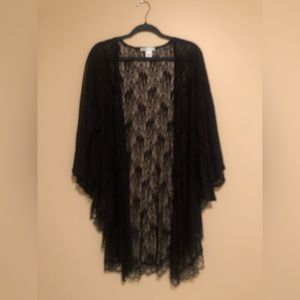 Betsey Johnson black lace Kimono